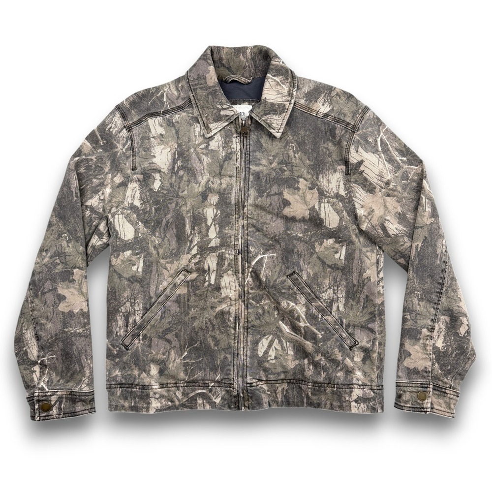 Hollister Camo Jacket Mens S Camouflage Full Zip Canvas Workwear Style Tactical